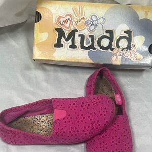 Mudd Pink Slippers with Perforated Design